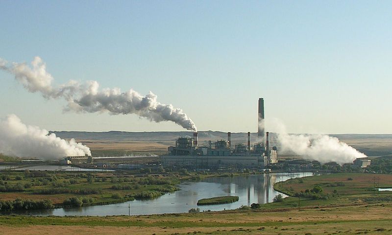 Coal power plants contribute to air pollution.