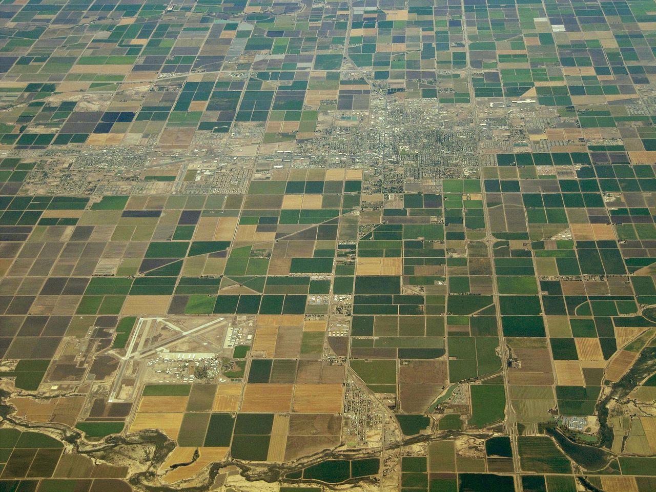 Aerial view of farmlands