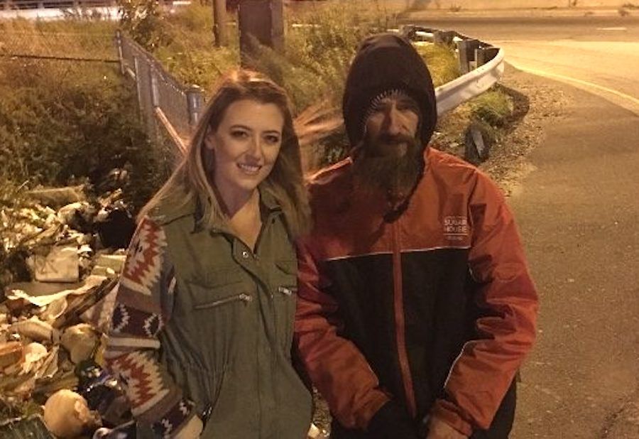 Homeless man and woman he helped