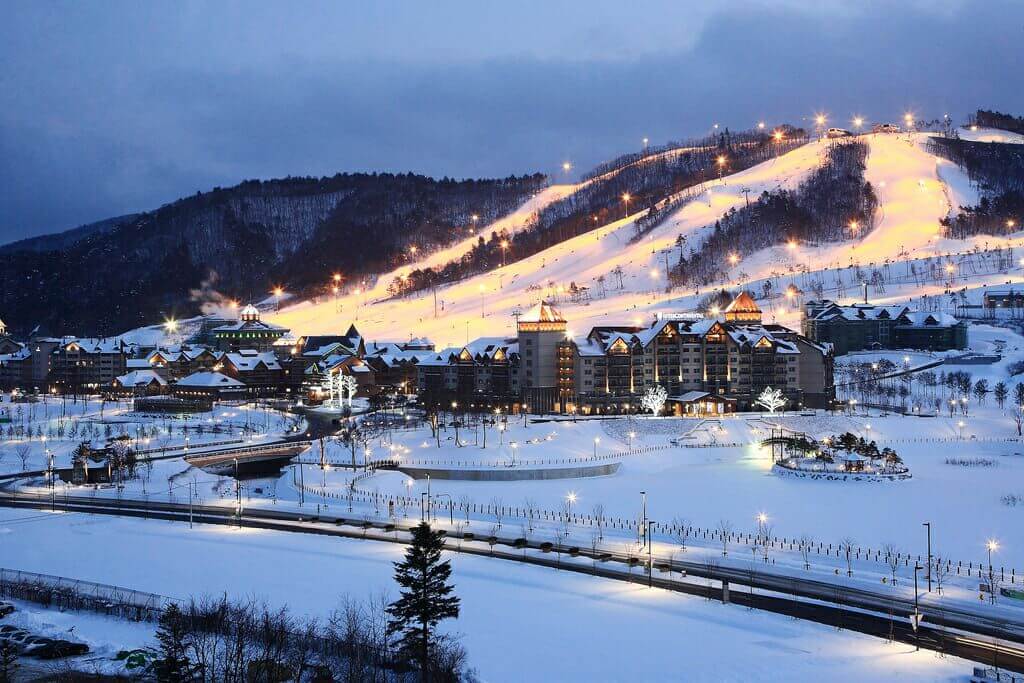 A ski venue for the 2018 Winter Olympic Games in Pyeongchang, South Korea. The 2018 Olympics scored poorly for animal rights.