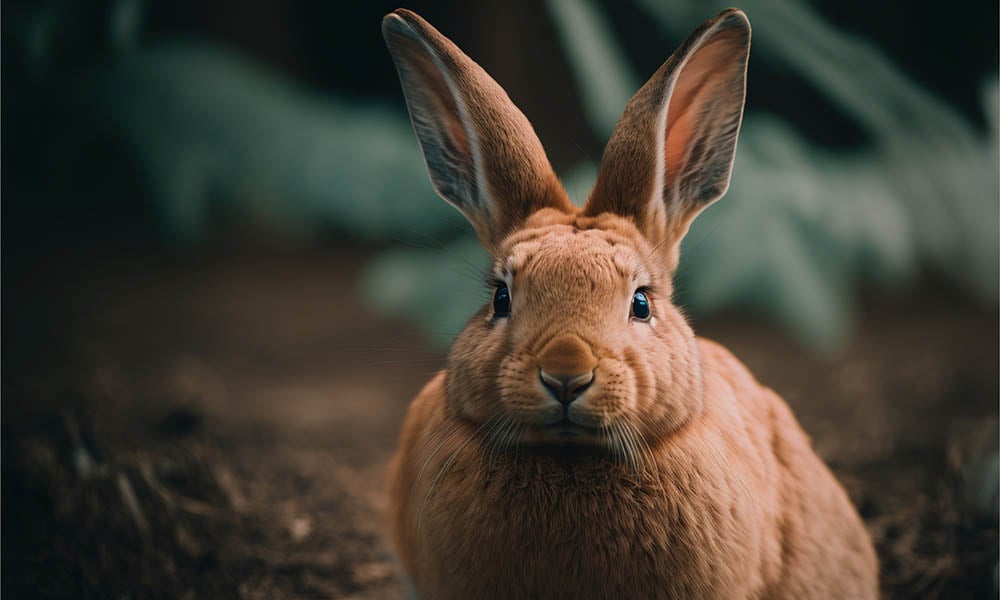 rabbit looking at camera