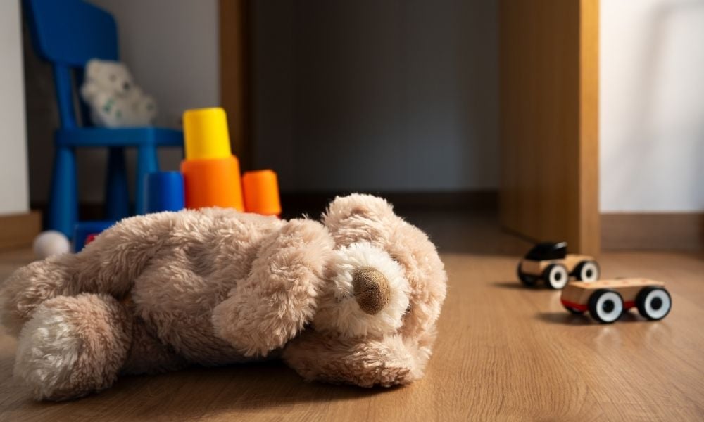 Teddy bear on the ground